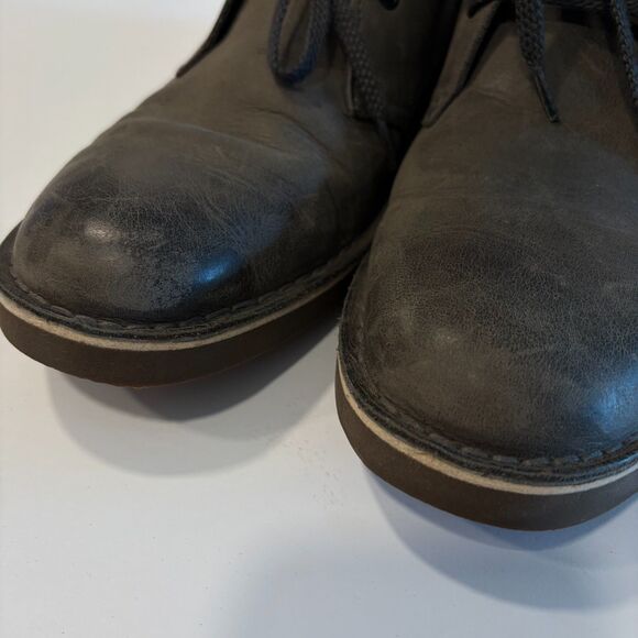 CLARKS Bushacre 2 Gray Leather Chukka Ankle Lace Up Boots Men\'s 9.5 US main image 5